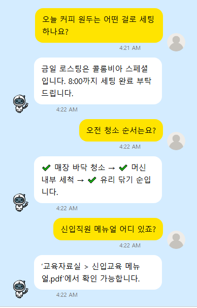 커피365 내부 교육 예시